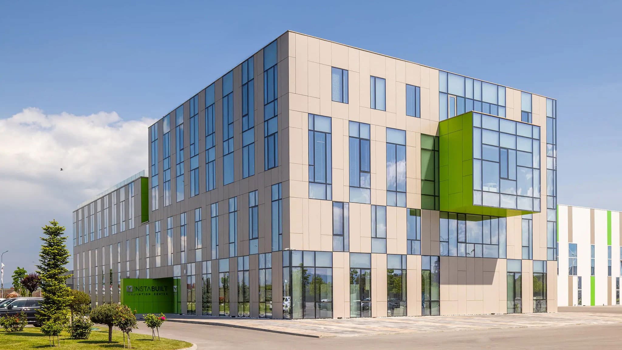 Exterior of Insta Innovation Center within Insta Business Park