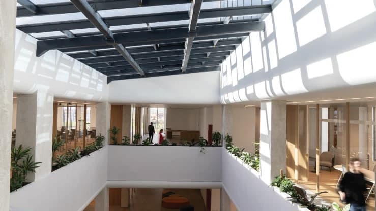 Open atrium & shared spaces at Insta Innovation Center